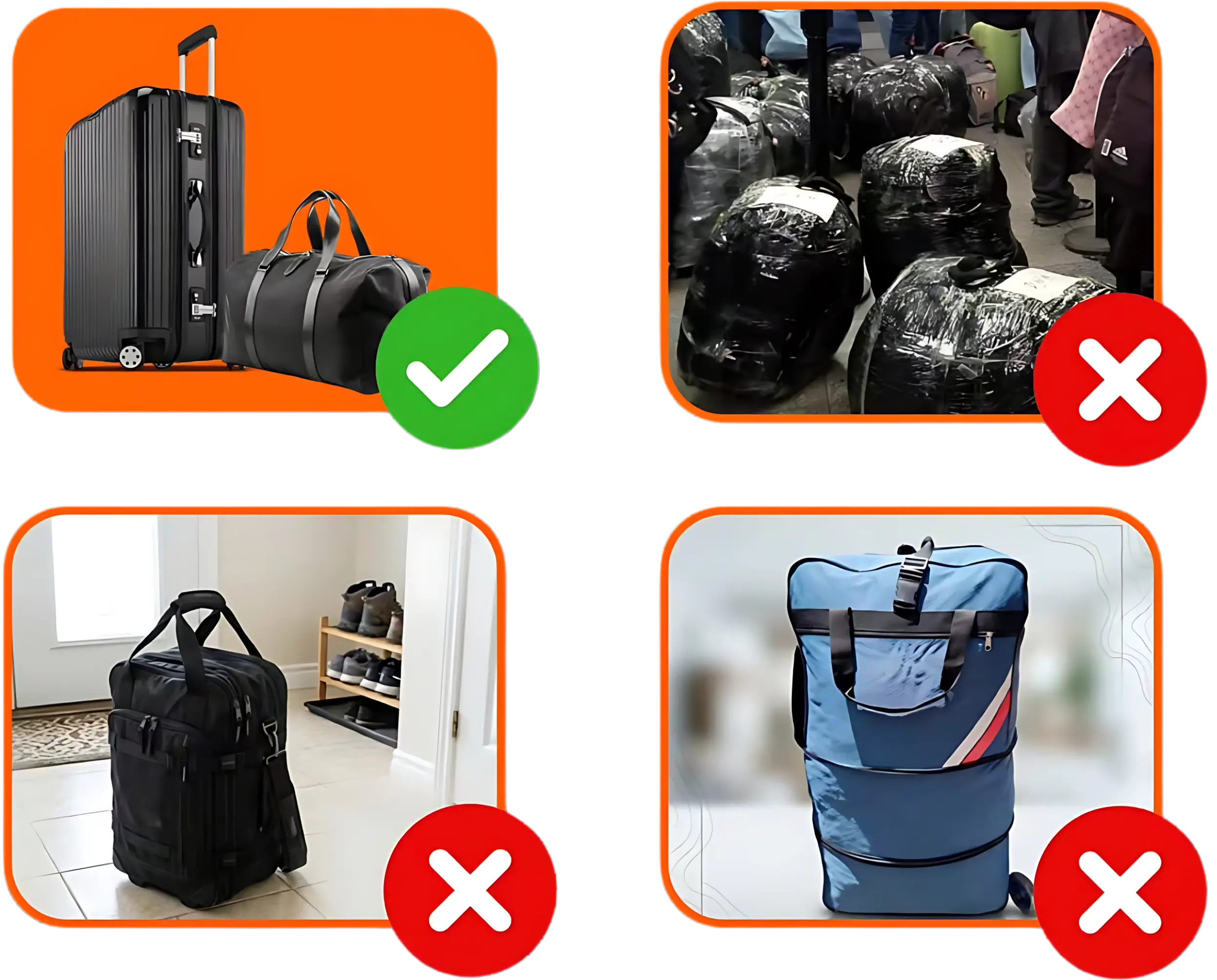 Equipaje permitido: maleta facturada y bolso tipo morral como equipaje de mano